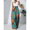 Cross-Border Bohemian Style Autumn New Fashion Leaves Print Loose Casual Elastic High Waist Wide Leg Pants Trousers