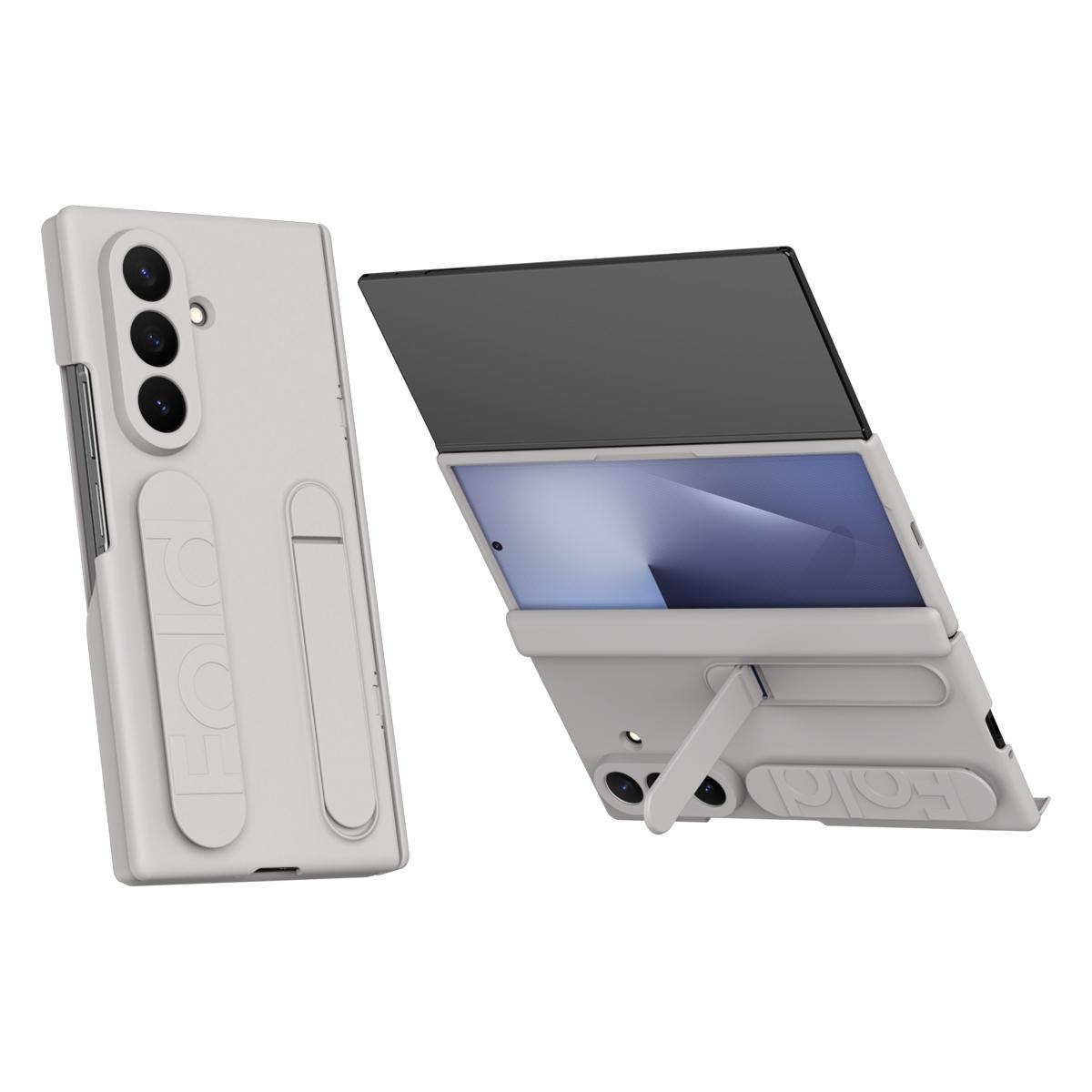 

For Samsung Galaxy Z TriFold Case invisible Bracket Hinge Protection , Luxury Phone Cover with Tempered Glass Protector Film бежевий