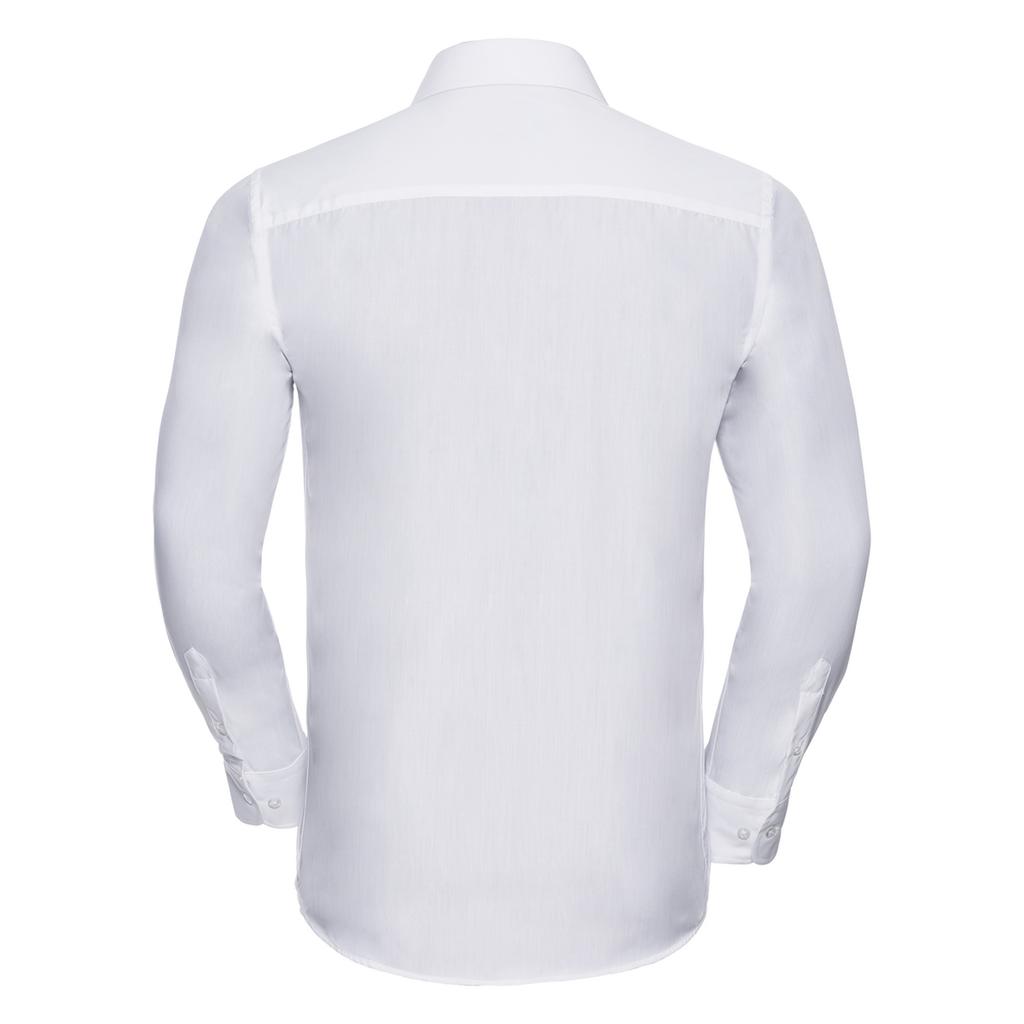 Russell Collection Mens Classic Cotton Poplin Long-Sleeved Shirt
