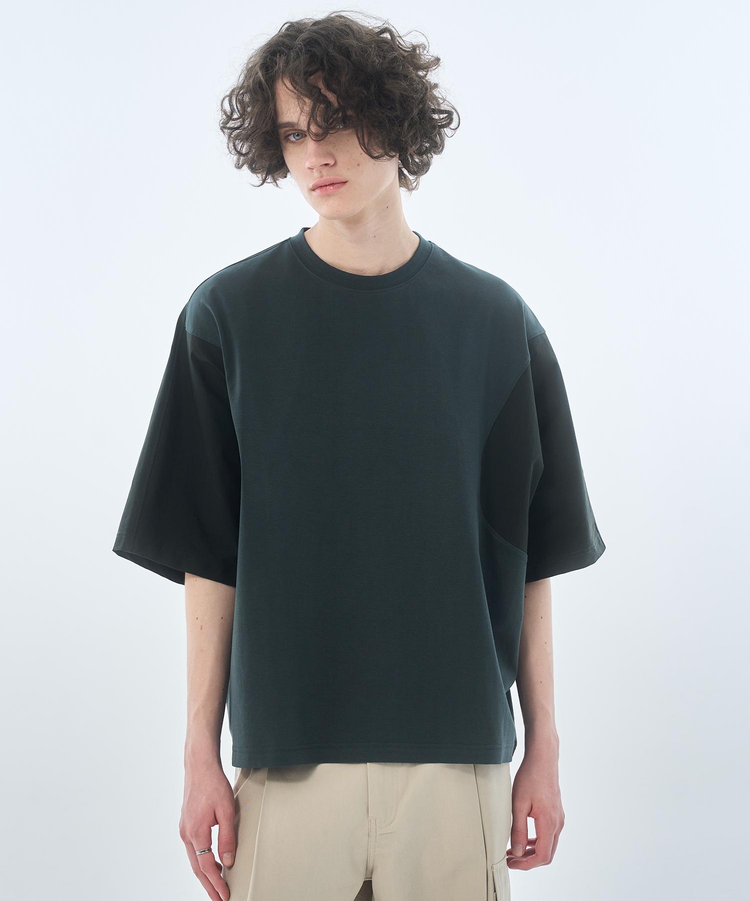 Zensai Oversized Color Block T-Shirt Gray L