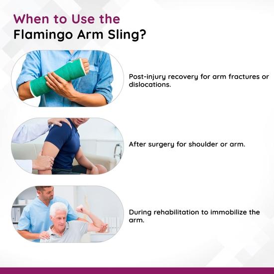 Flamingo Brown Arm Pouch Breathable Sling Strap with Shoulder Cushion SUPPORT