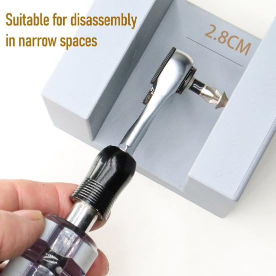Mini Ratchet Wrench Comfortable Grip High Torque Output Multifunctional Bit Compatibility Hexagonal Handle Wrench Manual Tightening Tool