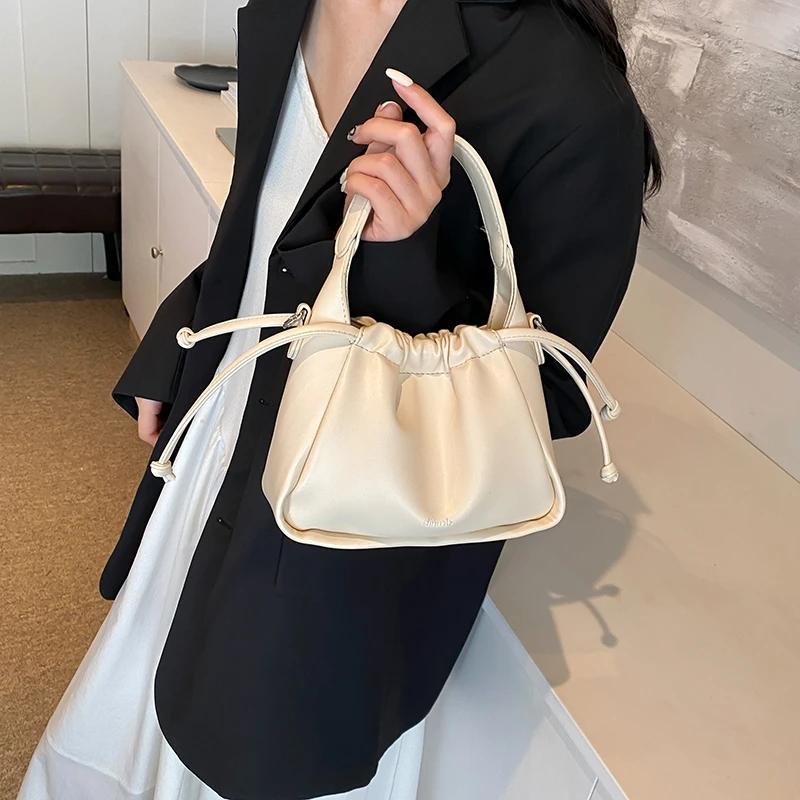 Women's Popular Cord Bucket Bag This Year Autumn New Style Niche and Elegant Versatile One Room Bag