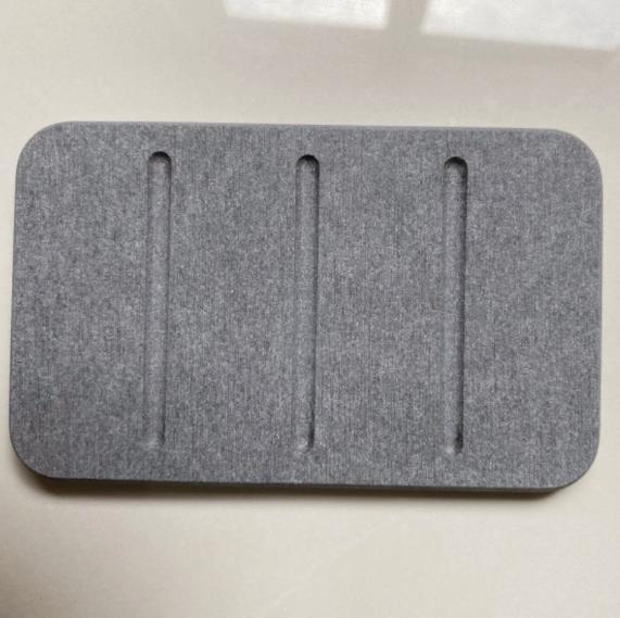 

1pc Diatom Mud Soap Pad Super Absorbent Quick Drying Soap Dish Mat Bathroom Countertop Non-slip Soap Storage Rack темно-сірий колір