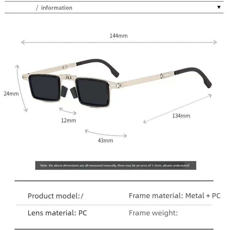 Foldable Portable UV-Protective Reading Glasses Stylish Retro Ultra-Lightweight Metal-Frame Presbyopia Eyewear 0 To +4.0
