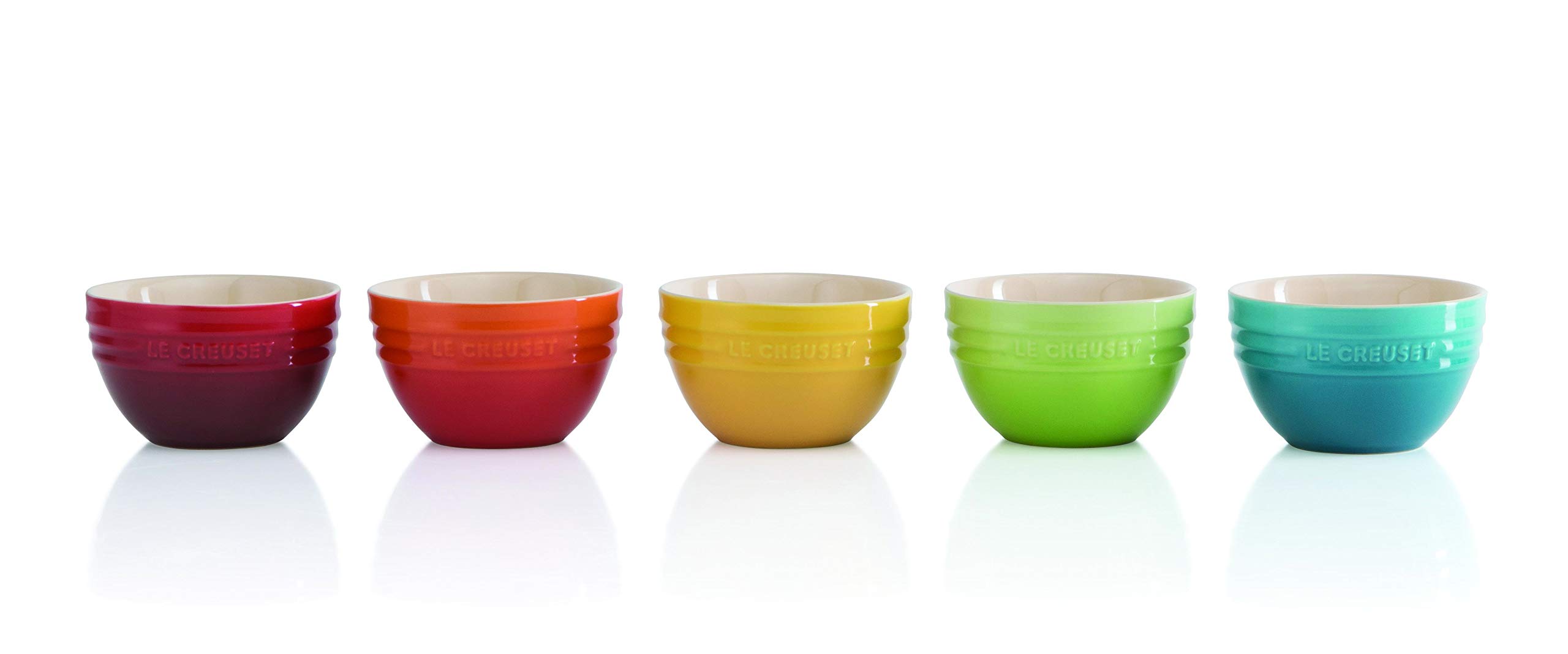 

Le Creuset Stoneware Rice Bowls, 300ml (Small), Rainbow, Heat and Cold Resistant, Microwave and Oven Safe, Pack of 5 [Official Japanese Product]