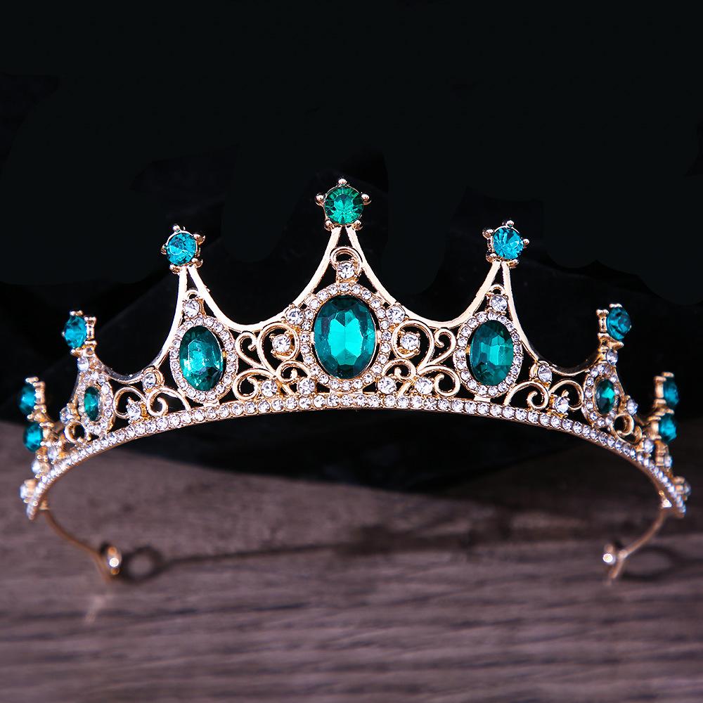 DIEZI Luxury Elegant AB Crystal Crown Hair Accessories Tiara For Women Party Red Purple Rhinestone Bridal Crown New Hair Zircon