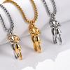 Couple's Stainless Steel Fashion Hug Pendant Necklace Jewelry Chain for Lover Together Forever Jewelry Gift