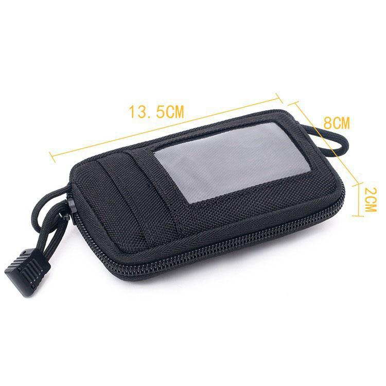 Tactical EDC Pouch Outdoor Key Purse Wallet Coin Purse With Card Slots Pack Zippers Camping Waterproof Waist Bag