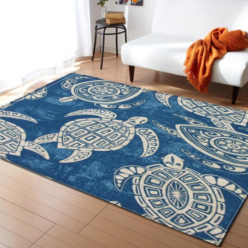 Sea Turtle 3D Print Large Carpet Marine Animal Series Area Rugs Living Room Non-slip Mat Home Decorative Kids Play Bedroom Rug