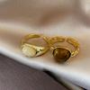 Chic Open Adjustable Ring For Women Featuring Natural Stone Unique Vintage Design Fashion Accessory