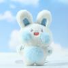 Charming Pink And Blue Plush Bunny Doll Cartoon Keychain Soft Toy For Bags