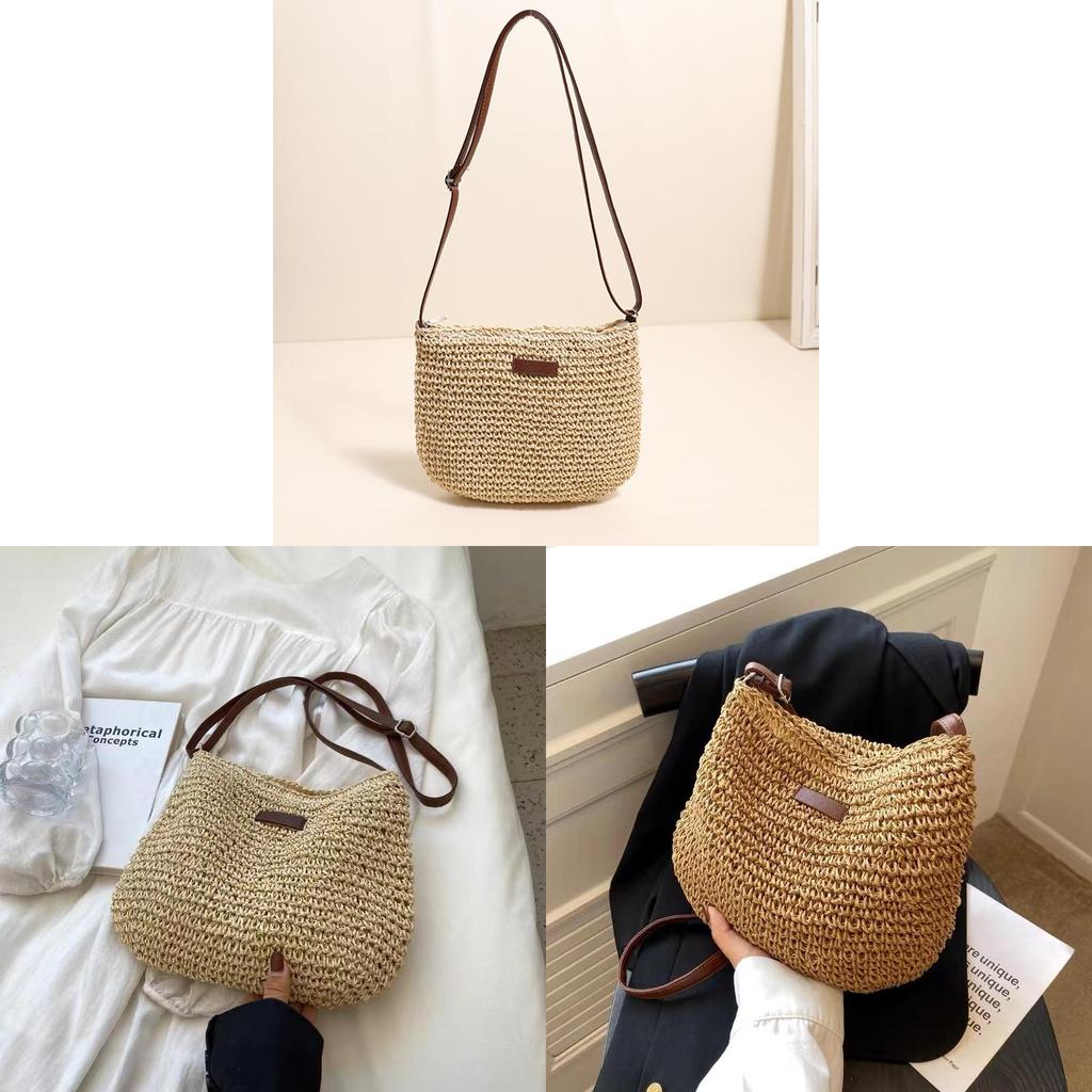 Trendy Medium-sized Straw Woven Bag For Everyday Stylish Outfits Urban Minimalist Style