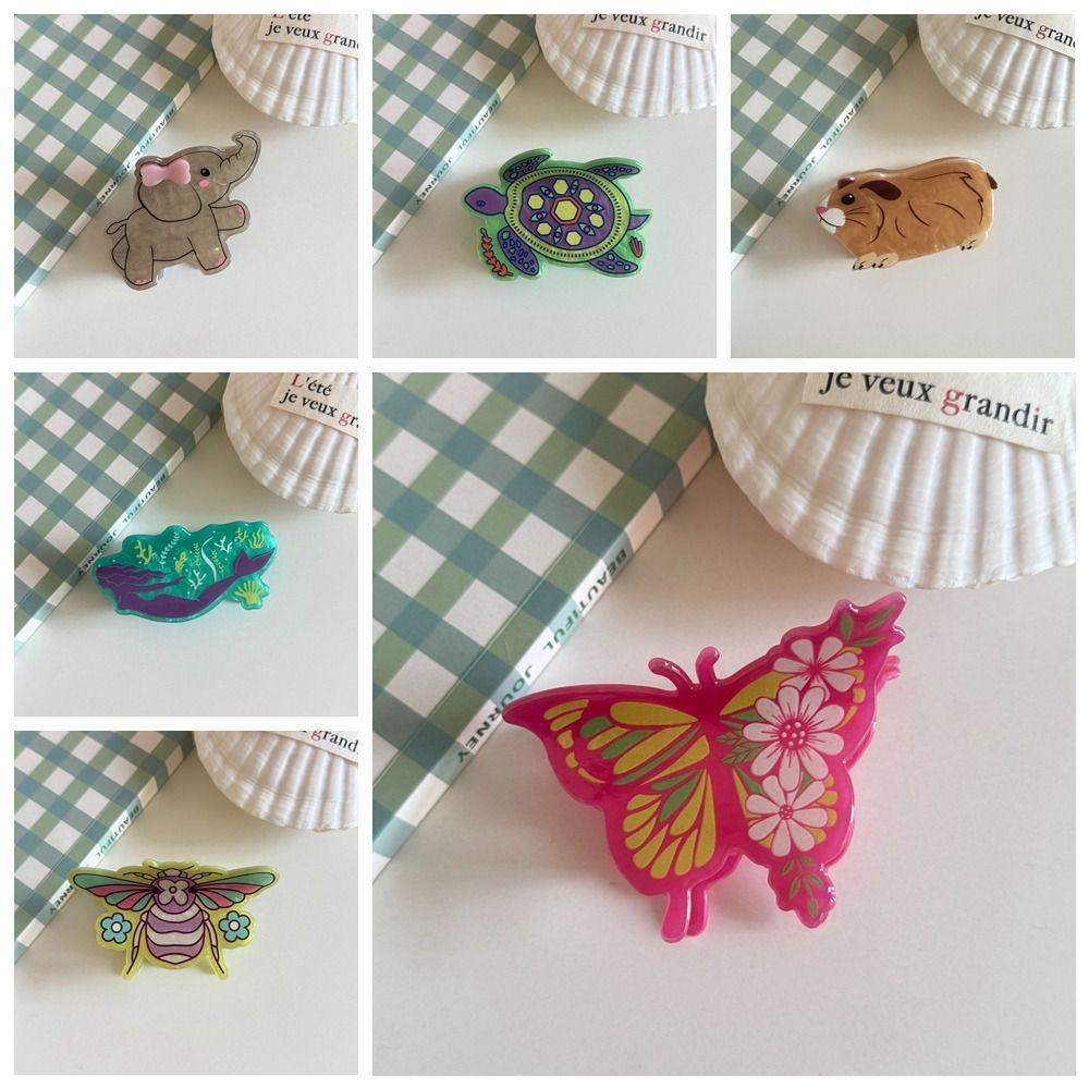 Elephant Cartoon Animal Hair Claw Butterfly Geometry Shark Clip Fashion Sweet Hair Clip  Girls