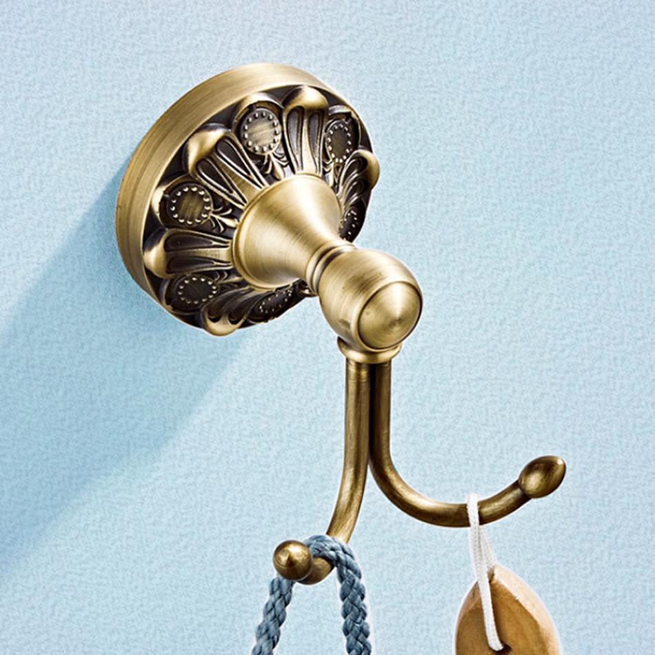 Robe Hook Antique Brass Bronze Luxury Creative Wall Hook for Bathroom Kitchen Lavatory Home Decor Coat Clothes Towel Key Holder