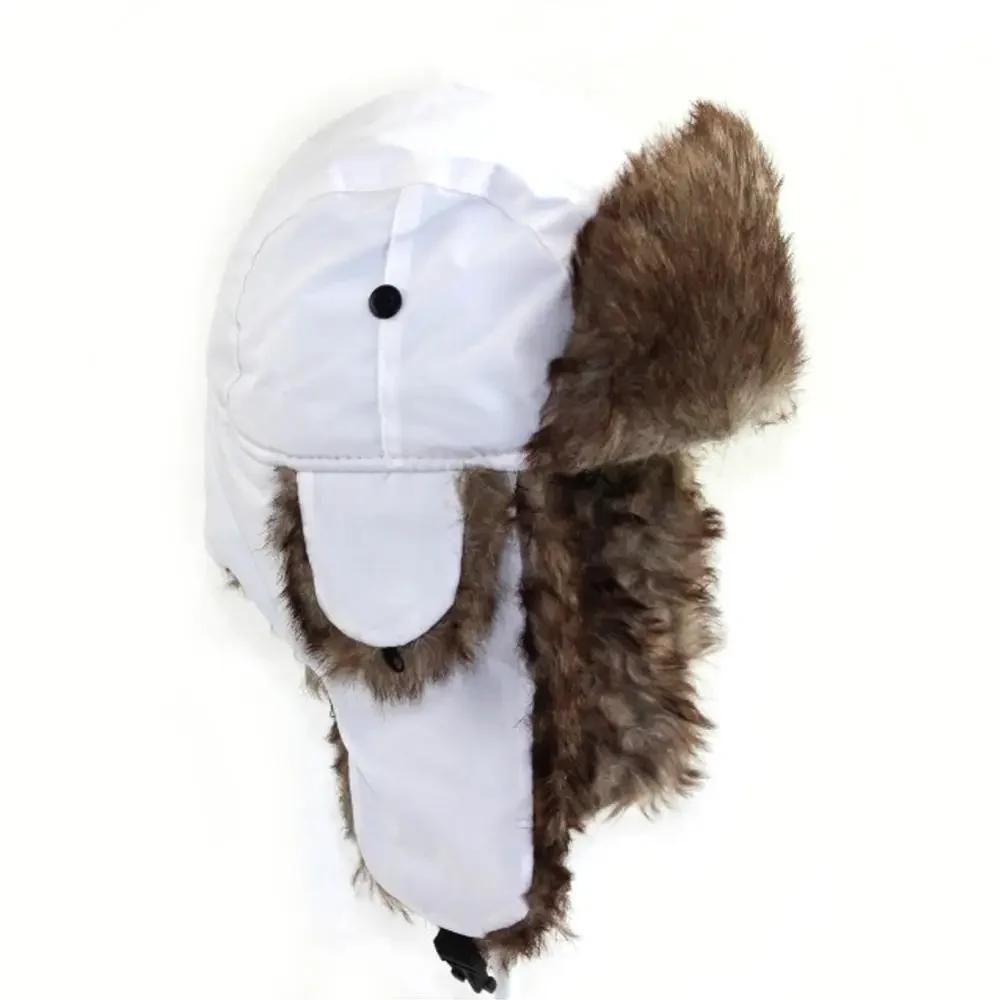 Warm Russian Aviator Trapper Cap with Earflap Outdoor Winter Knit Hat Unisex Stylish Cold Weather Headwear