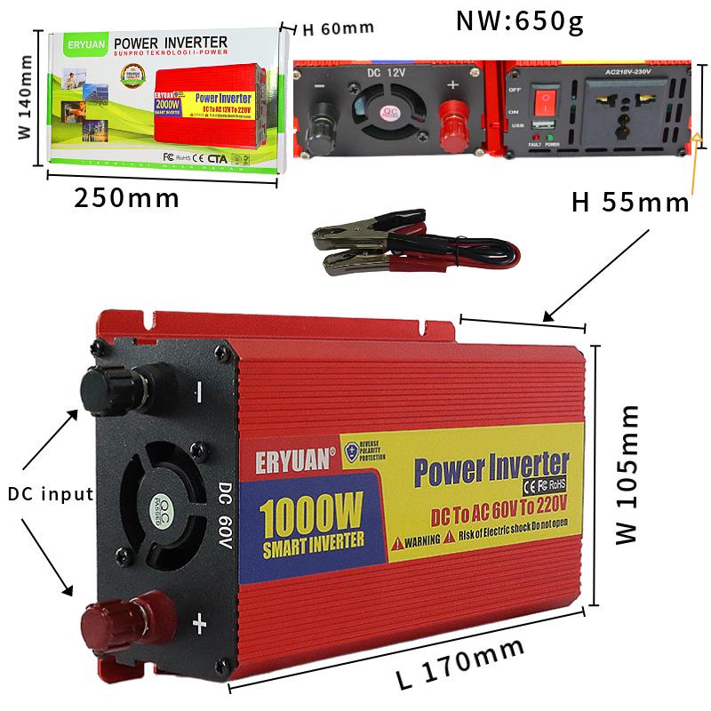 2000W Modified Wave Power Inverter: 220V for 12V/24V/48V/60V Solar and Car Use