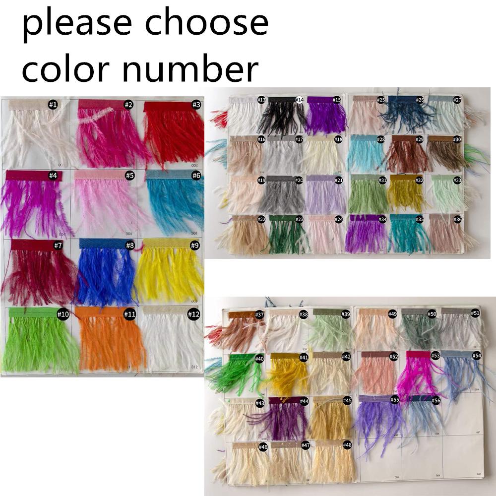 Feather1/5/10meter Natural Ostrich Feather Trim Dress for Women Quality Soft Plumes Fringes Wedding Skirt Decoration Party Cloth Ribbon