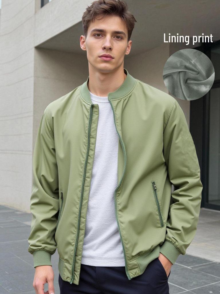 Herren Lockere Lässige College-Stil Baseballjacke - Dünner Herbstmantel