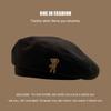 Women's Retro Japanese Cartoon Bear Wool Beret Hat