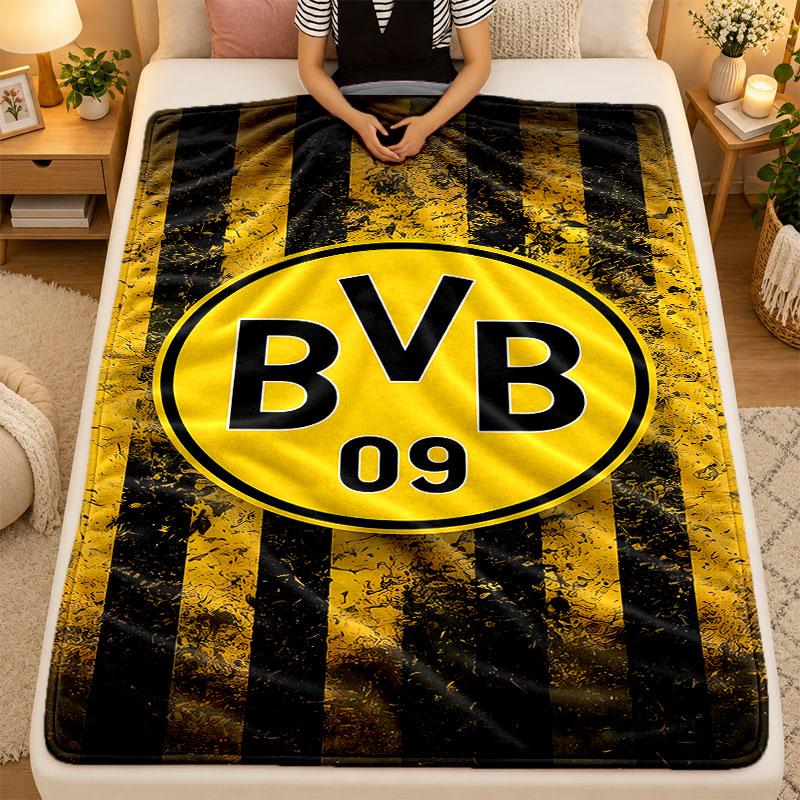 Flannel BlanketBorussia Dortmund Warm Soft Throw Blanket for Indoor Sofa Bed Living Room Use
