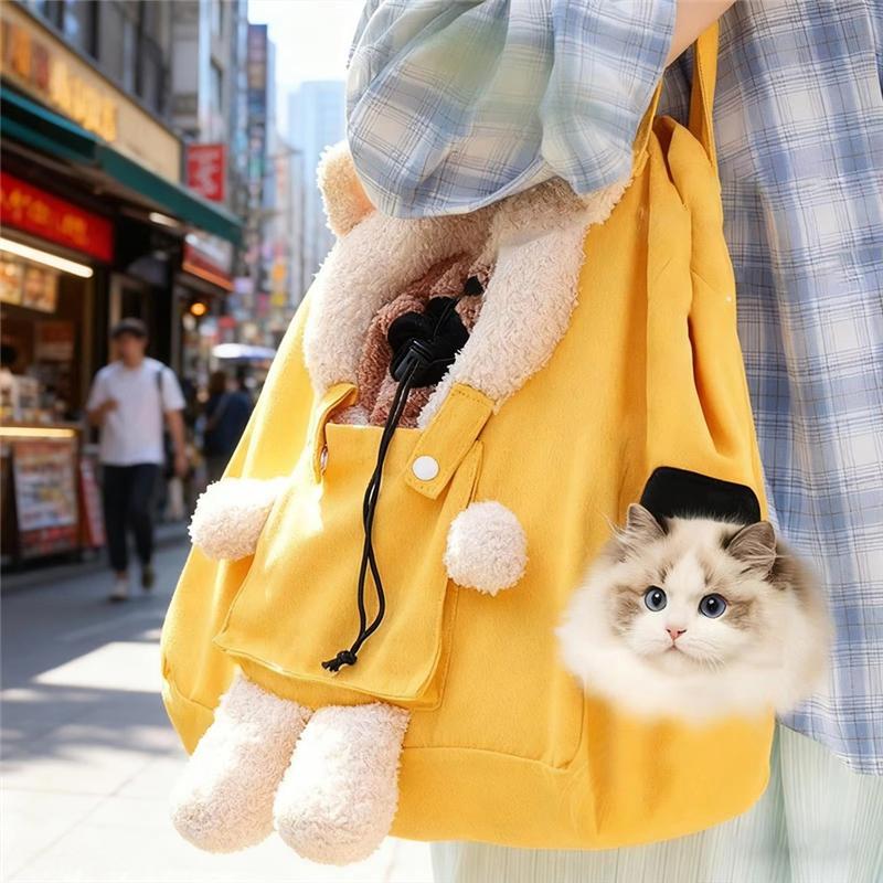 AS60-Měkká taška přes rameno pro přepravu koček s větracím otvorem pro přenášení psa pro štěně kotě mazlíčka cestování venku