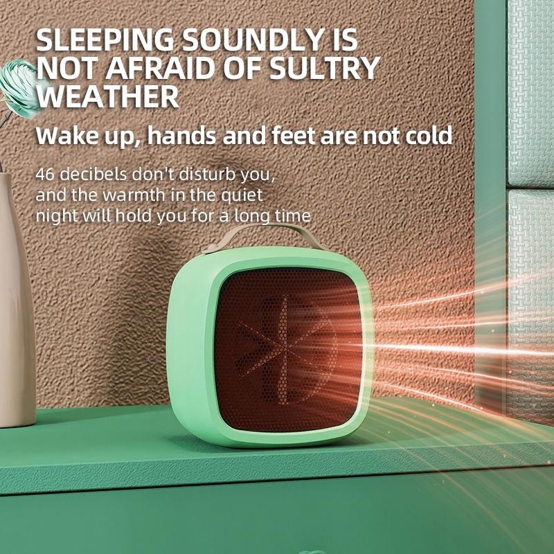 500W Office Desktop Electric Fan Heater Portable Energy Saving Bedroom Heating Machine Multifunctional Air Heater