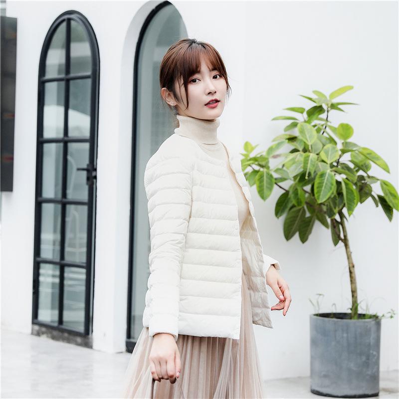 Women's Winter 2026 Down Jacket: 90% Down, Solid Color, Round/V-Neck, Long Sleeve, Plus Size Outerwear