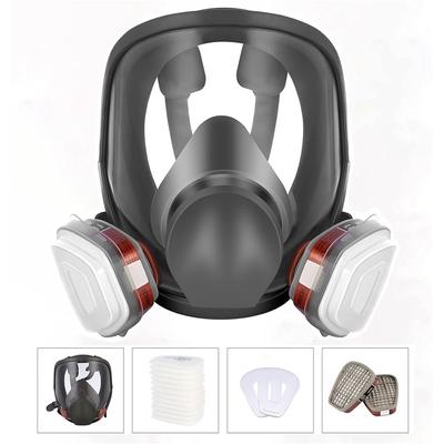 6800 Full Face Respirator Mask with Bayonet Connection, 10pcs Filter Cotton, for Painting, Welding, Woodworking