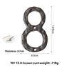Retro Old Large Brown Embroidery Forged Cast Iron Digital House Number Wrought Iron Creative Hotel House Number Plate Decorative Plate
