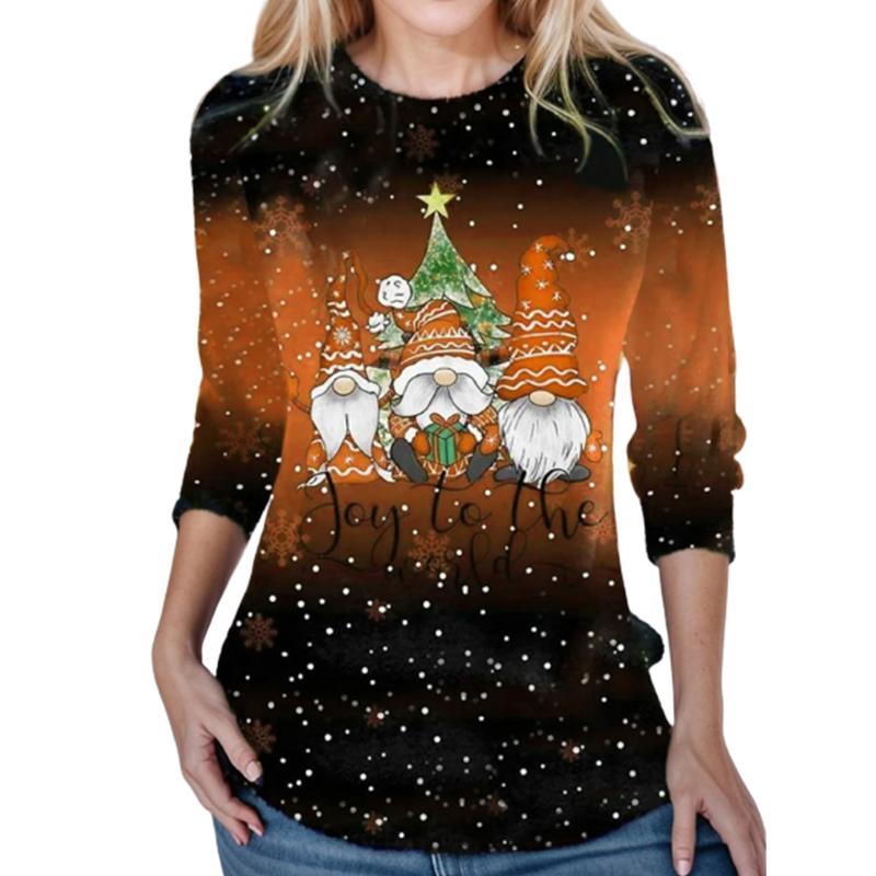 Топы для женщин с 3D синим принтом снеговика — фото 3