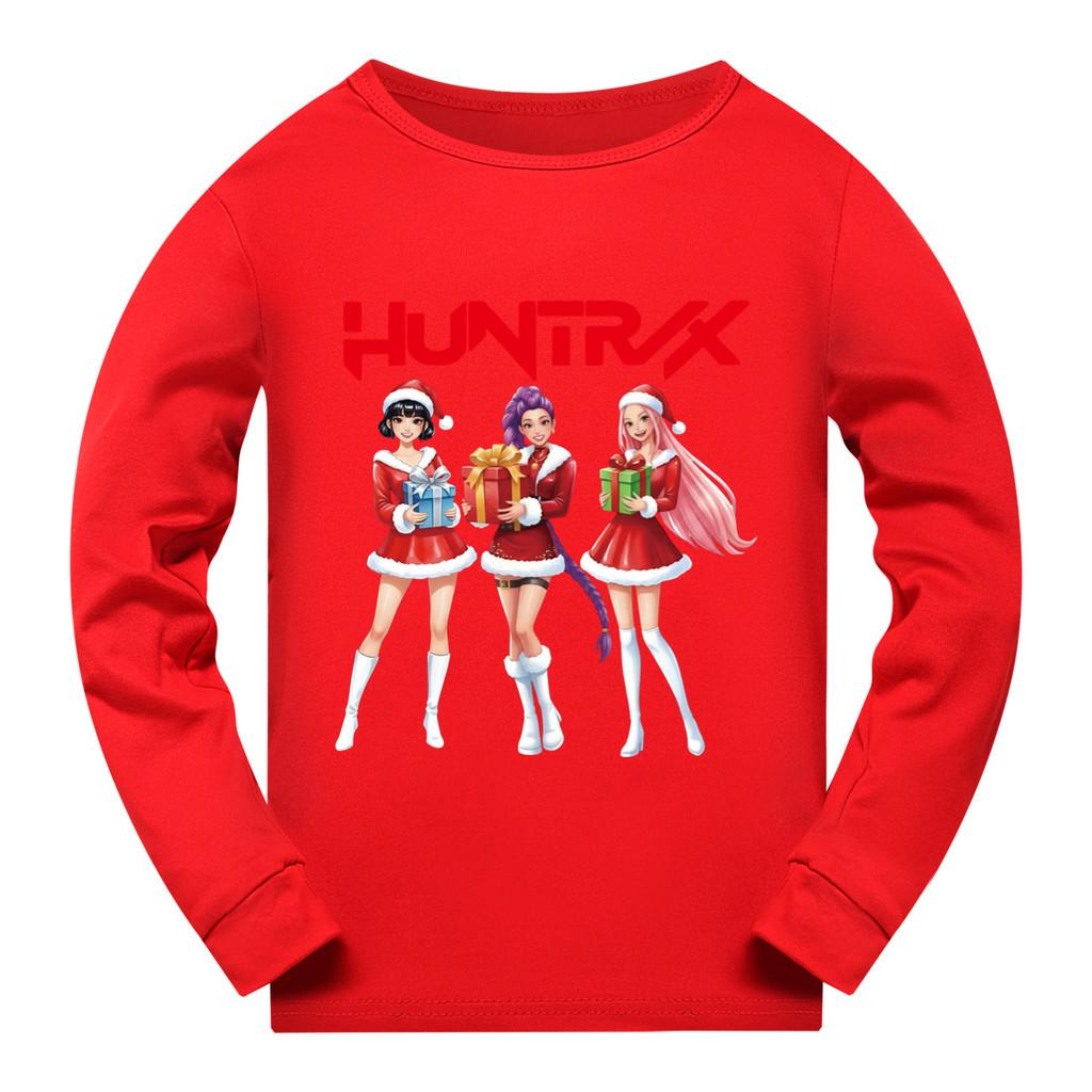 5086 Kids Girls Christmas New Year Rumi Zoey Mira Super Star Print Long Sleeves T-Shirt