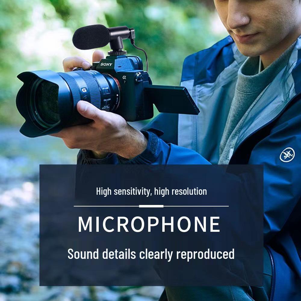 Gun-Shaped Microphone for DSLR: Noise-Reducing Audio Pickup for Live Video Recording, Interviews, and 3.5mm Interface