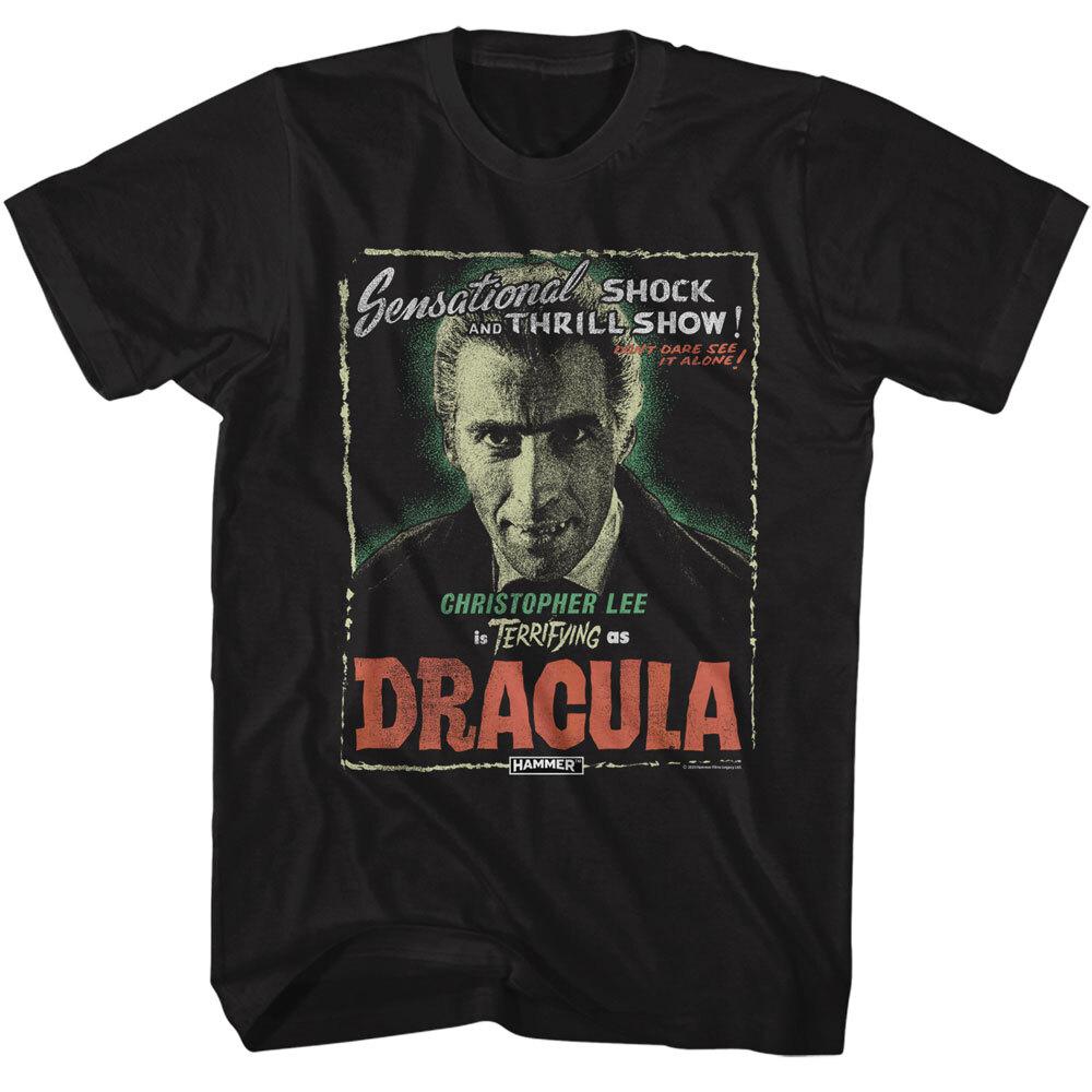 Hammer Horror Dracula Shock And Thrill Show Christopher Lee Photo Men T Shirt XXXXL