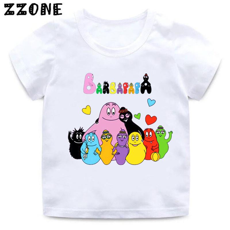 Hot Sale Cute Barbapapa Print Cartoon Kids TShirts Girls Clothes Baby Boys Short Sleeve T shirt Summer Children Topsooo5162