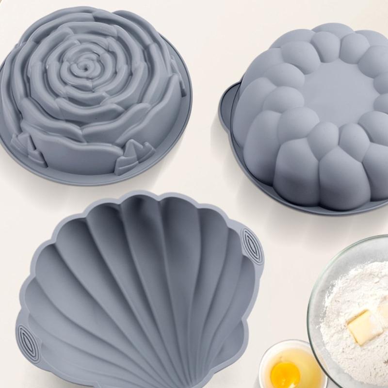 High Temperatures Resistant Silicone Chocolate Mould Shell and Flower Mousse Cake Molds Dessert Baking Accessories