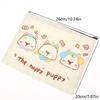 Cute Little Dog Cosmetic Bag Happy Puppy Canvas Makeup Storage Bag Large Capacity Storage Pouch Travel Toiletry Bag