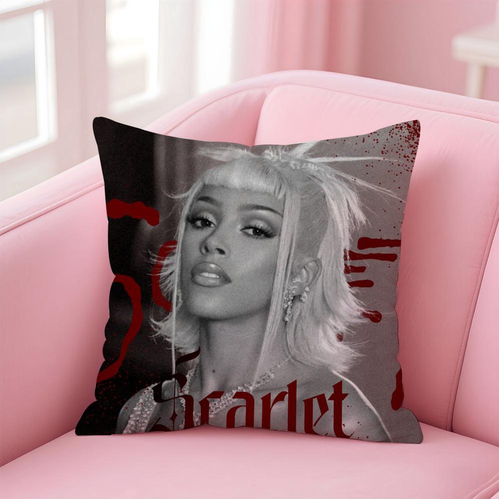 Singer D-Doja CatS Cushion Cover Home & Car Multi-Scene Pillow Cover - Reversible, Soft & Durable for Daily Use