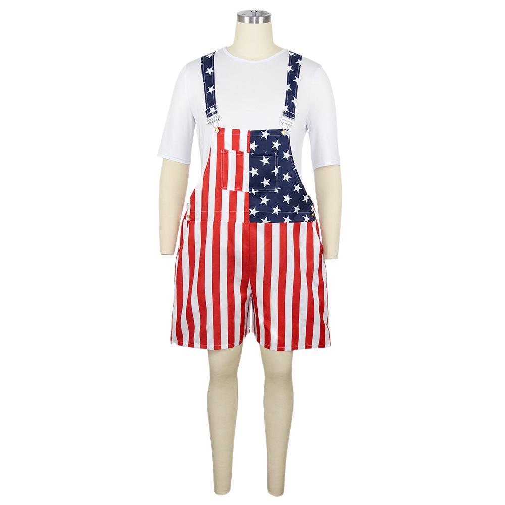 2026 Independence Day American flag couple overalls, Halloween stage show costumes