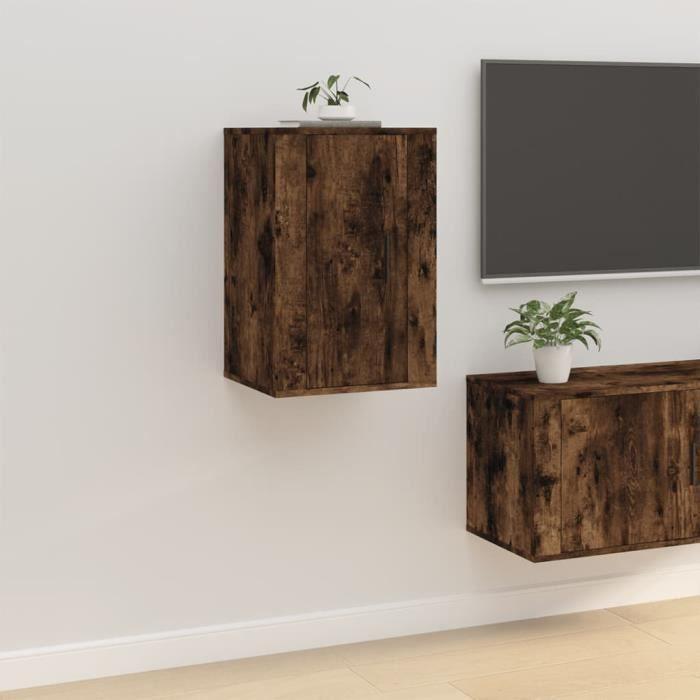 816666 vidaXL Wall-mounted TV Cabinet Smoked Oak 40x34.5x60 Cm