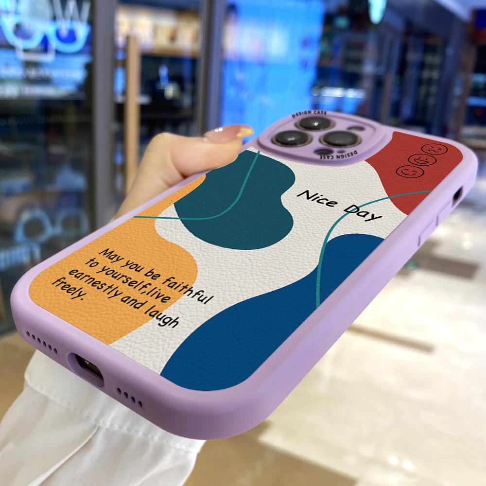 Slim Skin Feeling Cartoon Smile Miękkiego silikonu PU Skórzany pokrowiec na telefon iPhone Samsung Huawei Honor Xiaomi Redmi OPPO Realme Vivo