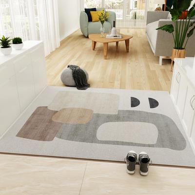 Tapete de Entrada de Veludo Antiderrapante de Luxo Estilo Wabi-Sabi para Varanda e Quarto.