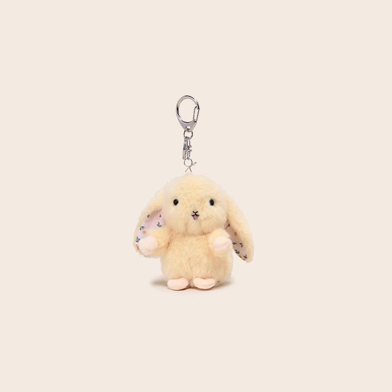 Flower Ear Print Rabbit Plush Keychain Animal Backpack Pendant Cartoon Gift Kids
