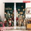 2pcs 2D Flat Printing Christmas Drapes Christmas Holiday Town Machine Washable Fabric Without Electricity Birthday Party for