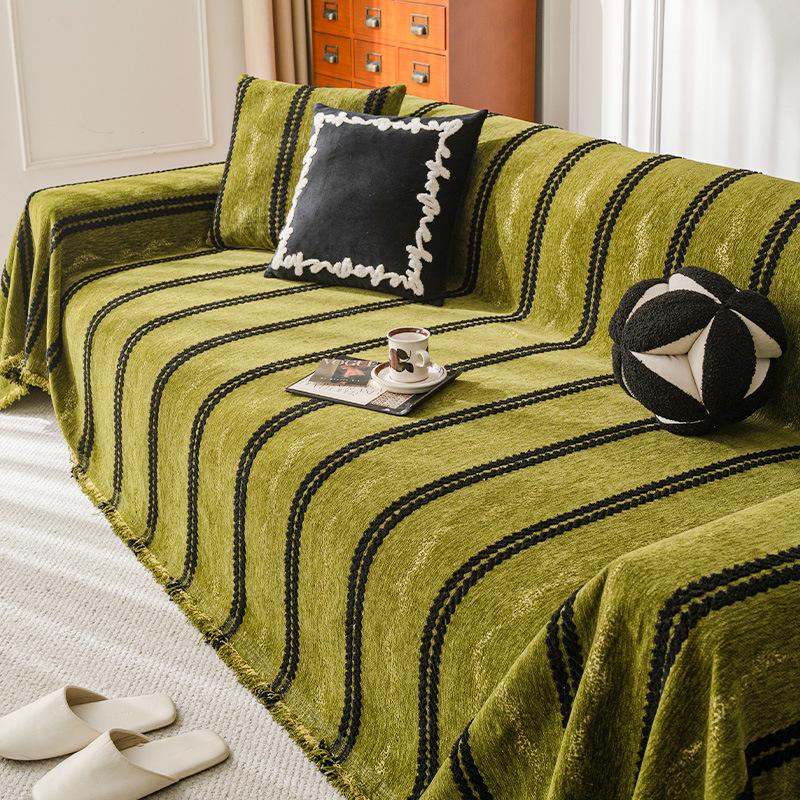 

Chenier leather sofa cushion autumn and winter new fixed non-slip straight row cover light luxury high-end cover cloth towel 180*130cm