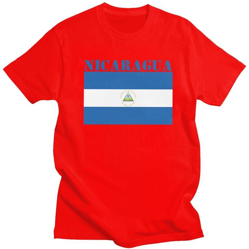 Custom Nicaragua Flag T Shirts for Men 100 Cotton Tee Tops Tshirts Short Sleeve Fashion Tshirt Clothing S