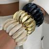 Ingemark 7 Colors Vintage Elastic Resin Plastic Bangles for Women 2026 New Trend Boho Geometric Round Bracelets Y2K Jewelry Gift