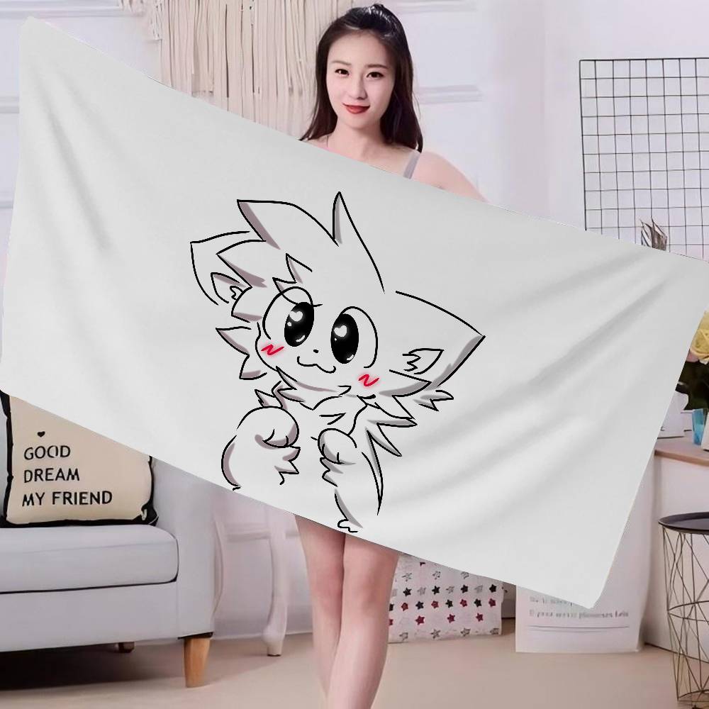 

Boykisser Silly cartoon Beach Towel Colorful Bath Towels for Girl Microfiber Quick Dry Sand Free Beach Yoga Spa Gym Pool W30*H60(CM)
