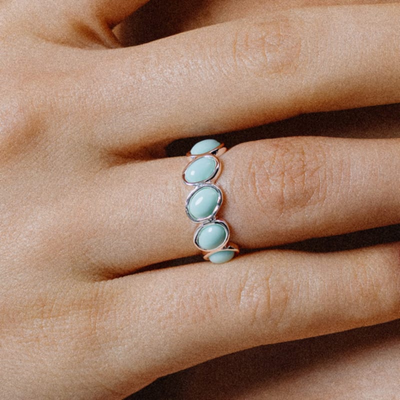 SCALETTO WS017 Sky Blue Stone Oval Ring