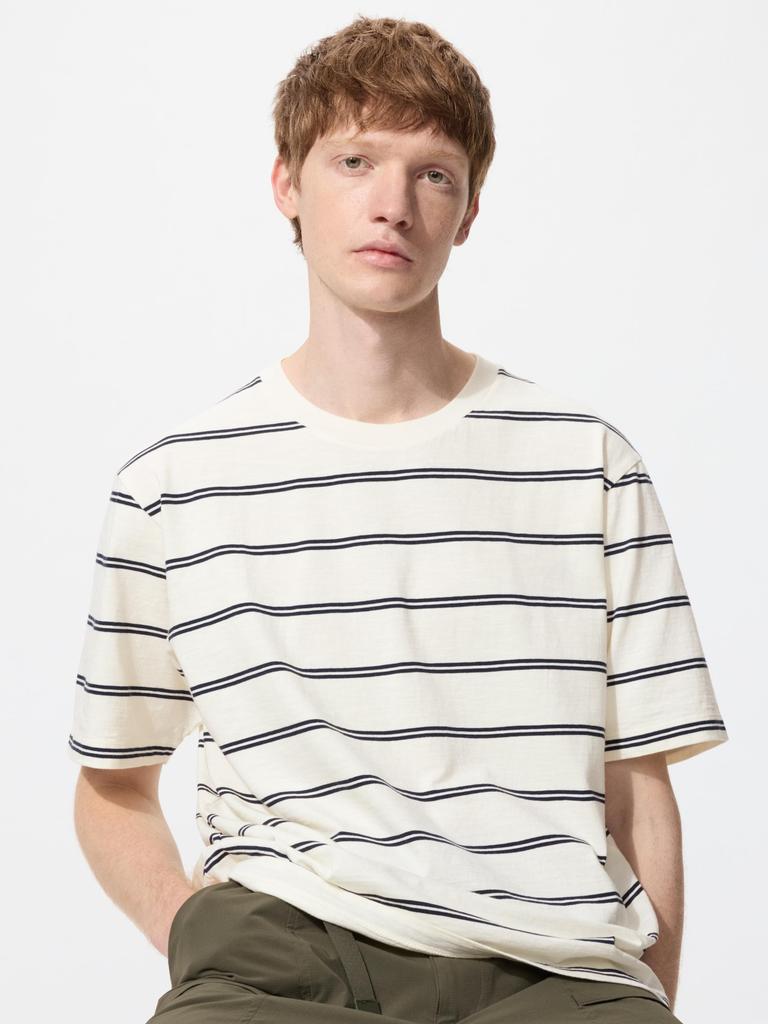 Uniqlo Slub CoTTon STripe Crew Neck T